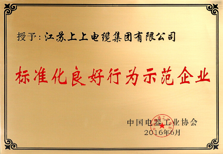標準先行促發(fā)展，上上電纜再獲殊榮